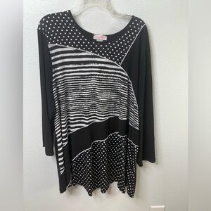 Pretty Woman 3/4 Length Sleeve Size 3X Blouse NWOT